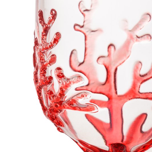 Jogo 06 Taças Acrilico Bon Gourmet Coral Vermelho 450 ml