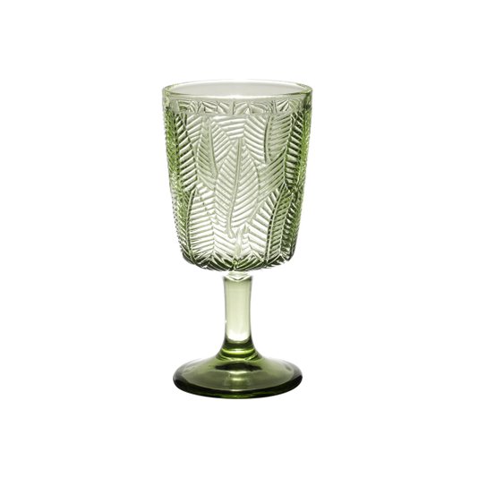 Jogo 06 Taças Leafs de Vidro Bon Gourmet Verde 320ml