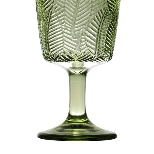 Jogo 06 Taças Leafs de Vidro Bon Gourmet Verde 320ml