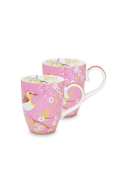 Jogo 02 Canecas Grandes Early Bird Pip Studio Rosa