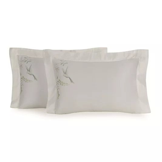Jogo 2 Fronhas Isola Bella Bambu 300 Fios Trussardi Estampado 50cm x 70cm