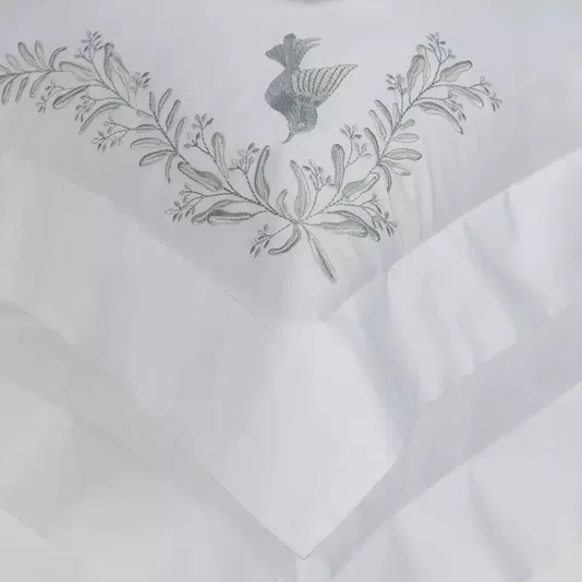 Jogo 2 Fronhas Pistacia 300 Fios Trussardi Branco 50cm x 70cm
