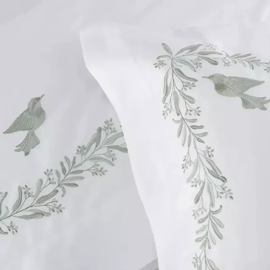 Jogo 2 Fronhas Pistacia 300 Fios Trussardi Branco 50cm x 70cm