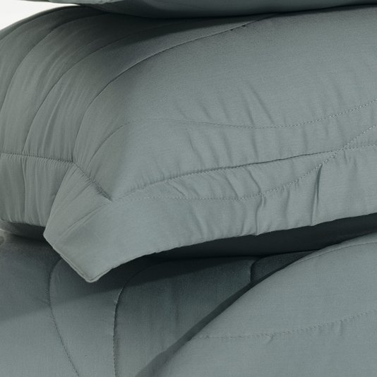 Jogo 2 Porta Travesseiros Novara 300 Fios Trussardi Azul Mare 50 x 70 cm