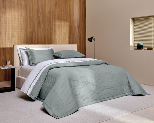 Jogo 2 Porta Travesseiros Novara 300 Fios Trussardi Azul Mare 50 x 70 cm
