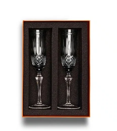 Jogo 2 Taças em Cristal para Champagne 240 ml Strauss com Caixa para Presente