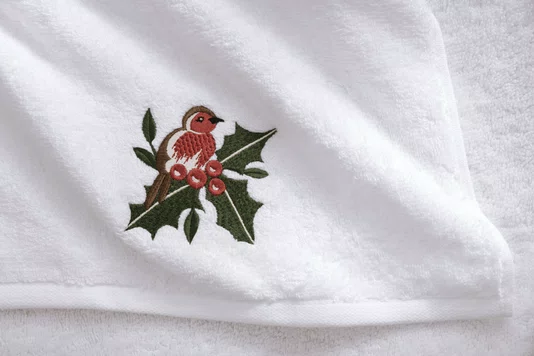 Jogo 02 Toalha de Lavabo Natal Tradizionale Trussardi Branco 30cm x 50cm