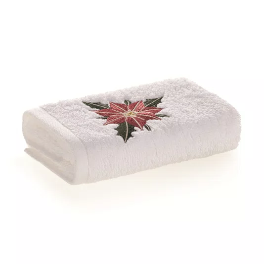 Jogo 02 Toalha de Lavabo Natal Tradizionale Trussardi Branco 30cm x 50cm