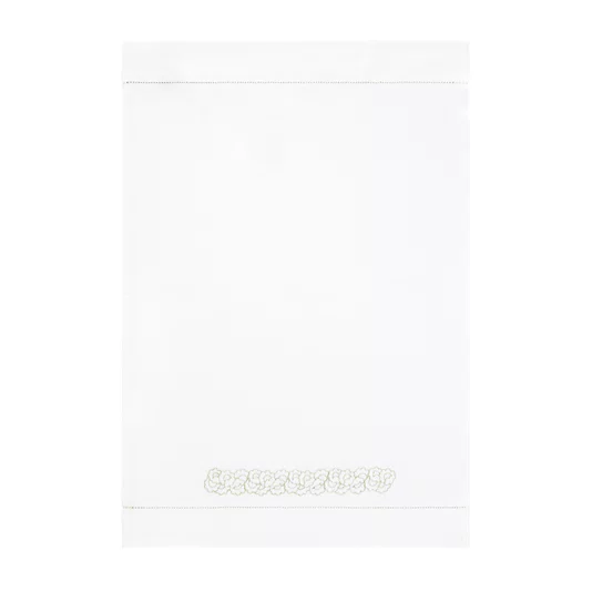 Jogo 2 Toalhas Lavabo Bordadas Festons Linho Yves Delorme Paris 40 x 60 cm