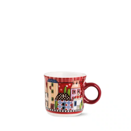 Jogo 2 Xícaras para Espresso Paese Mio Egan Italy Vermelho 90 ml