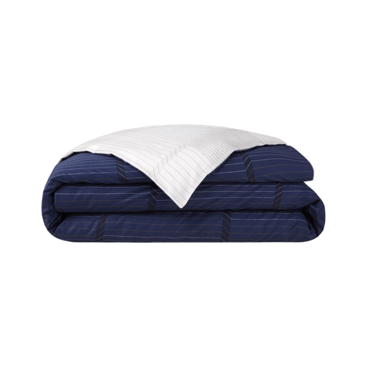 Jogo 3 peças Capa de Edredom Super King Tennis Stripes Boss Home Marinho