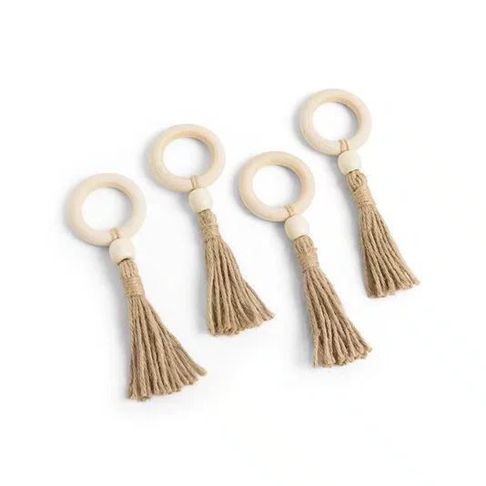 Jogo 4 Aneis Para Guardanapo Tassel Copa&Cia