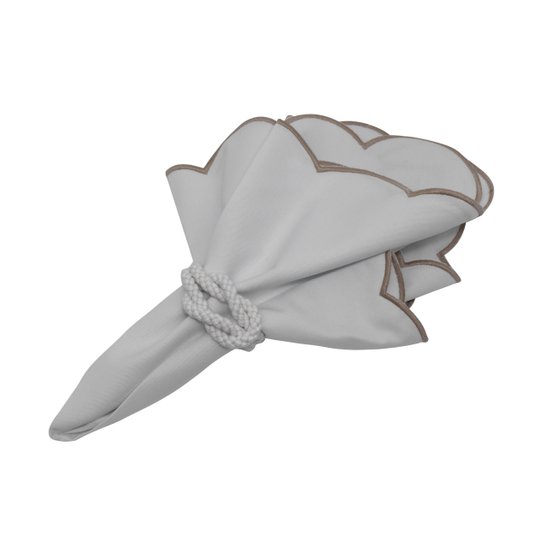Jogo 4 Argolas de Guardanapo Suva Collection Off White