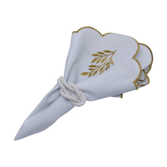 Jogo 4 Argolas de Guardanapo Suva Collection Off White