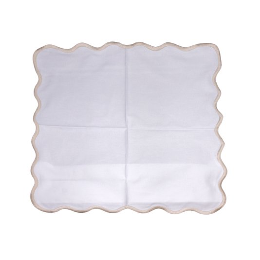 Jogo 4 Guardanapos Guirlanda Suva Collection Branco e Off White