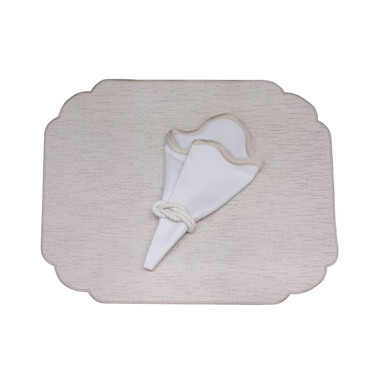 Jogo 4 Guardanapos Guirlanda Suva Collection Branco e Off White
