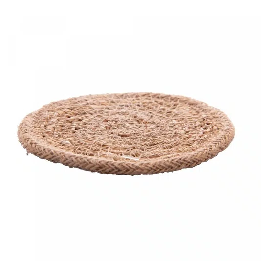 Jogo 4 Peças Porta Copos Fibra Natural 10 cm