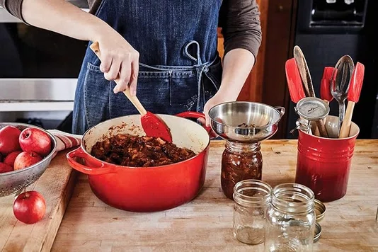Jogo 5 Peças Espatulas e Porta Utensílios Le Creuset Vermelho