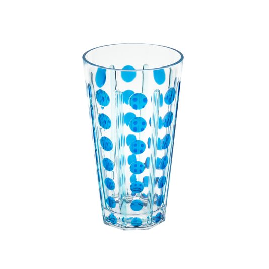 Jogo 6 Copos Long Drink em Acrílico Bolas Azul 590 ml