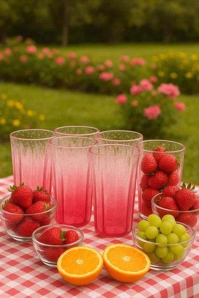 Jogo 6 Copos Long Drink em Acrílico Bolhas Rosa 590 ml