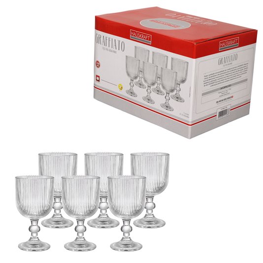 Jogo 6 Taças Graffiato Hauskraft 370 ml 