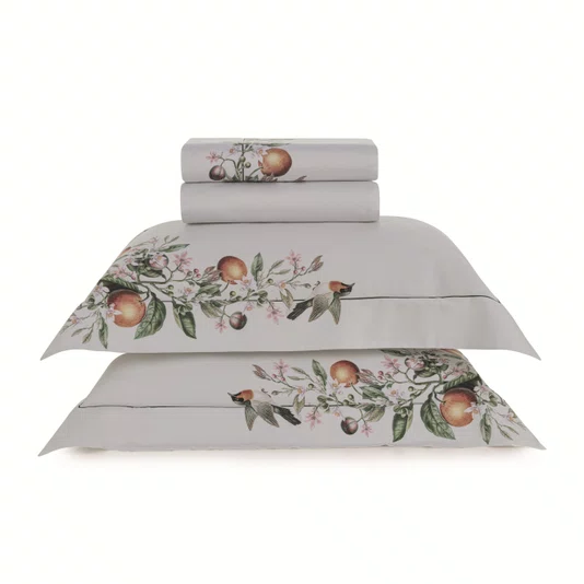 Jogo Cama Casal Arancia 300 Fios Trussardi Estampado 220cm x 280cm