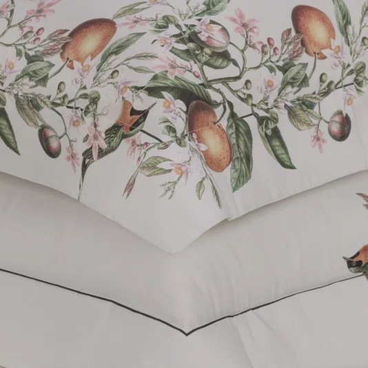 Jogo Cama Casal Arancia 300 Fios Trussardi Estampado 220cm x 280cm