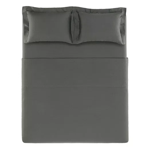Jogo Cama Casal Bossa 300 Fios Egípcio 2,20x2,60 Cinza