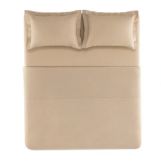 Jogo Cama Casal Deliz 200 Fios Creme/Areia 2,40 x 2,50 m
