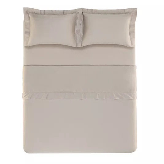 Jogo Cama Casal Galieno 300 Fios Trussardi Rose 220cm x 260cm