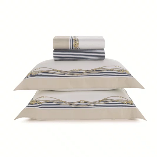 Jogo Cama Casal Galizzi 300 Fios Trussardi Estampado 220cm x 280cm