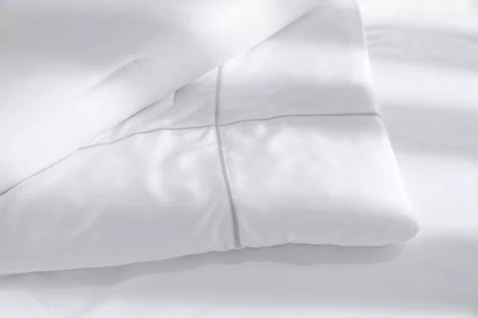 Jogo Cama Casal Girelli Bambu 300 Fios Trussardi Branco e Platino 220cm x 280cm