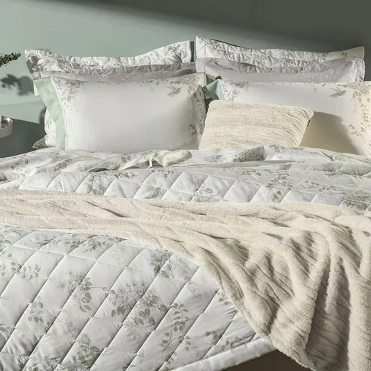 Jogo Cama Casal Laura 300 Fios Egípcio Karsten Estampado 220cm x 260cm