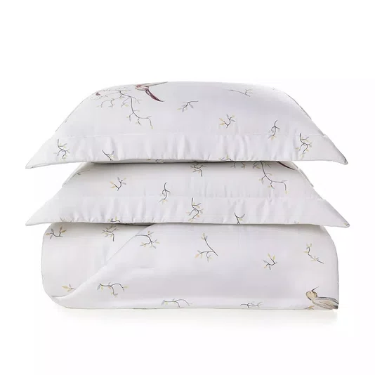 Jogo Cama Completa Queen 7 Peças Uccelli 300 Fios Bambu Trussardi