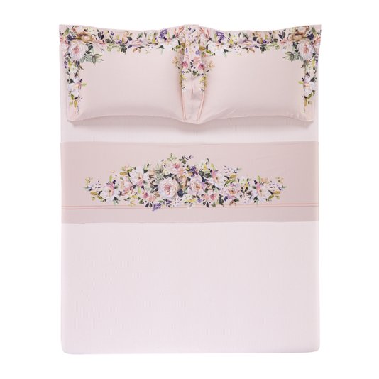 Jogo Cama Super King Cetim 300 Fios Vittoria Trussardi Estampado 2,80 X 2,80 m