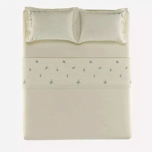 Jogo Cama Queen Elise 150 Fios Karsten Bordado 240cm x 250cm