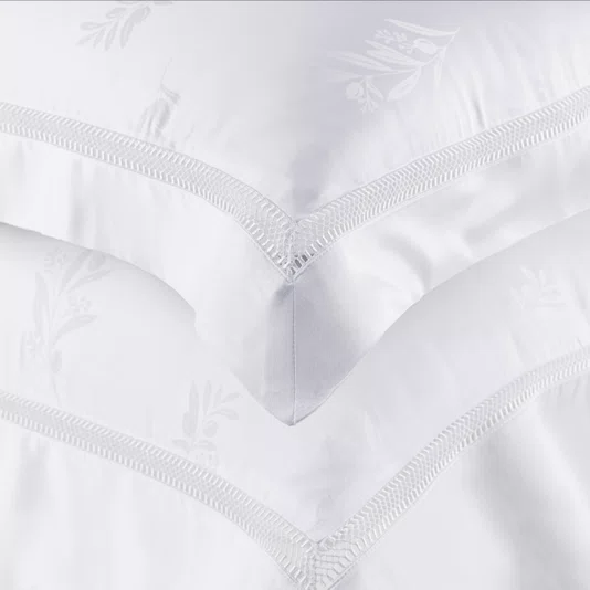 Jogo Cama Queen Olivine Bambu 300 Fios Trussardi Branco 240cm x 280cm