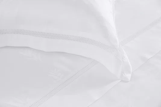 Jogo Cama Queen Olivine Bambu 300 Fios Trussardi Branco 240cm x 280cm