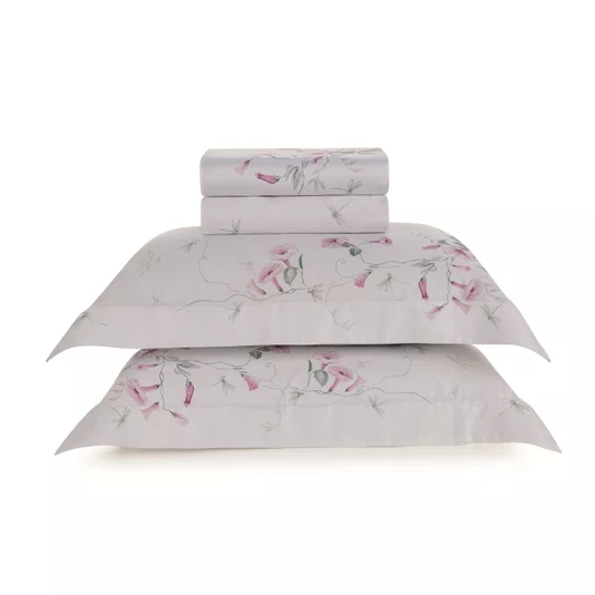 Jogo Cama Queen Petunia 300 Fios Trussardi Estampado 2,40 x 2,80 m