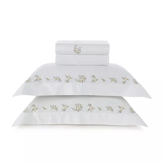 Jogo Cama Queen Zagara 300 Fios Trussardi Branco 240cm x 280cm