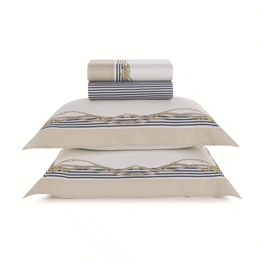 Jogo Cama Super King Galizzi 300 Fios Trussardi Estampado 280cm x 280cm