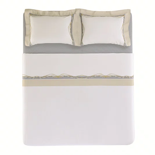 Jogo Cama Super King Galizzi 300 Fios Trussardi Estampado 280cm x 280cm