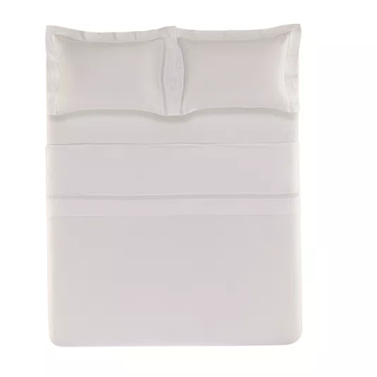 Jogo Cama Super King Morelli 300 Fios Trussardi Branco e Branco 280cm x 280cm