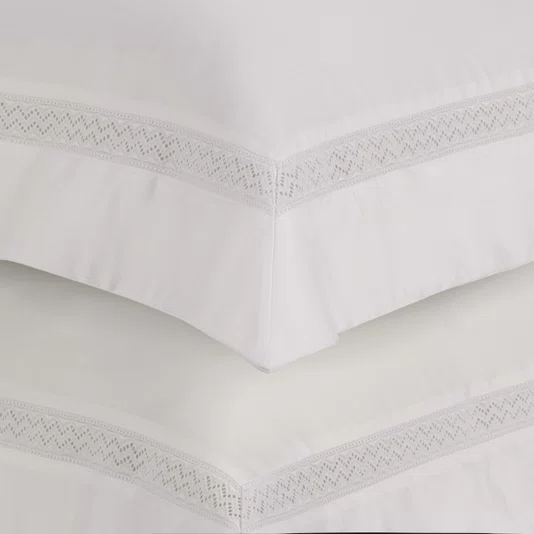 Jogo Cama Super King Morelli 300 Fios Trussardi Branco e Branco 280cm x 280cm