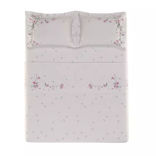 Jogo Cama Super King Petunia 300 Fios Trussardi Estampado 280cm x 280cm