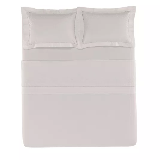 Jogo Cama Super King Siciliano 300 Fios Trussardi Branco 280cm x 280cm