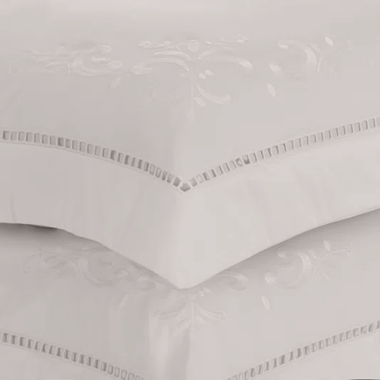 Jogo Cama Super King Siciliano 300 Fios Trussardi Branco 280cm x 280cm