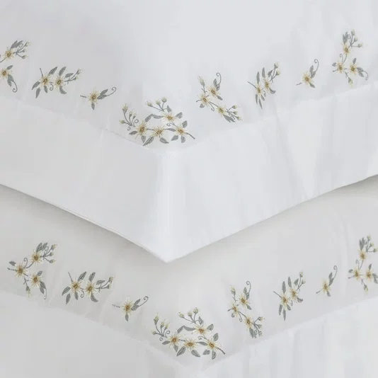 Jogo Cama Super King Zagara 300 Fios Trussardi Branco 280cm x 280cm