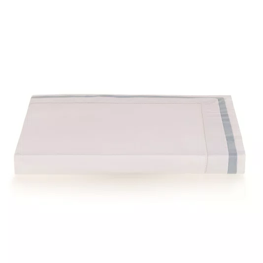 Jogo Capa de Edredom Queen Vlaverde 300 Fios Trussardi Branco e Azul 250cm x 270cm
