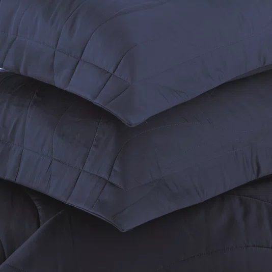 Jogo Colcha Casal Novara 300 Fios Trussardi Azul Siciliano 240cm x 280cm